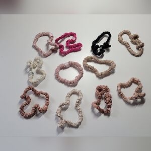 Lot Of 11 Slip Silk Skinny Hair Scrunchies